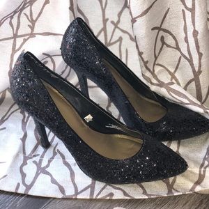 Black sparkly heels